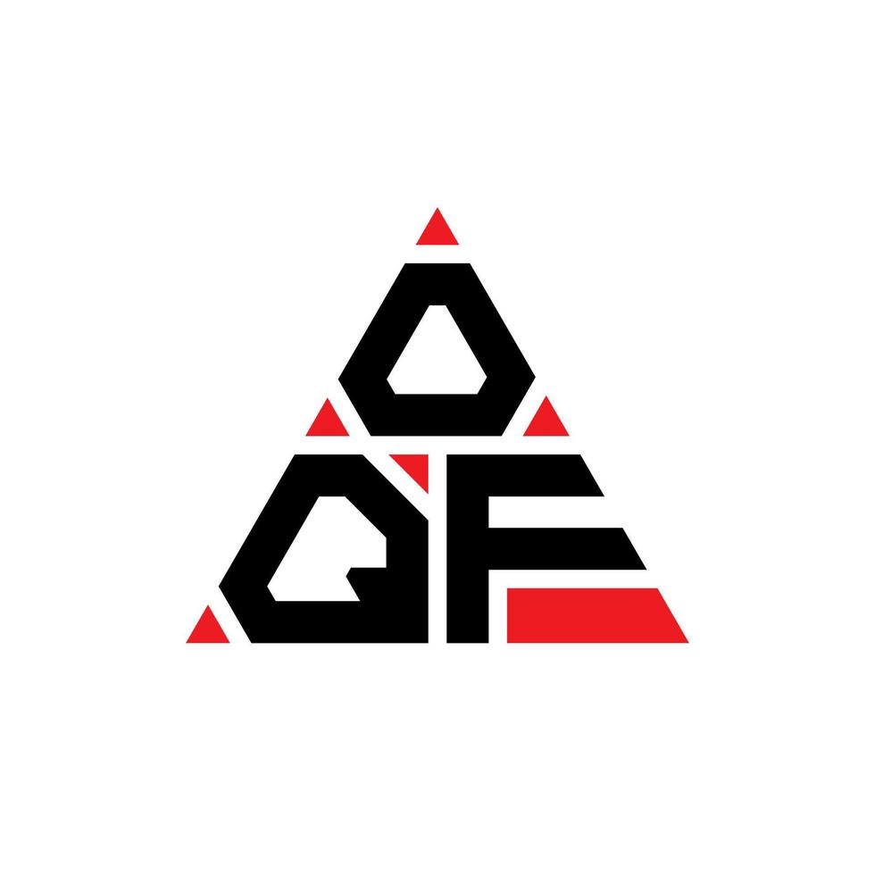 oqf triangel bokstavslogotypdesign med triangelform. oqf triangel logotyp design monogram. oqf triangel vektor logotyp mall med röd färg. oqf triangulär logotyp enkel, elegant och lyxig logotyp.