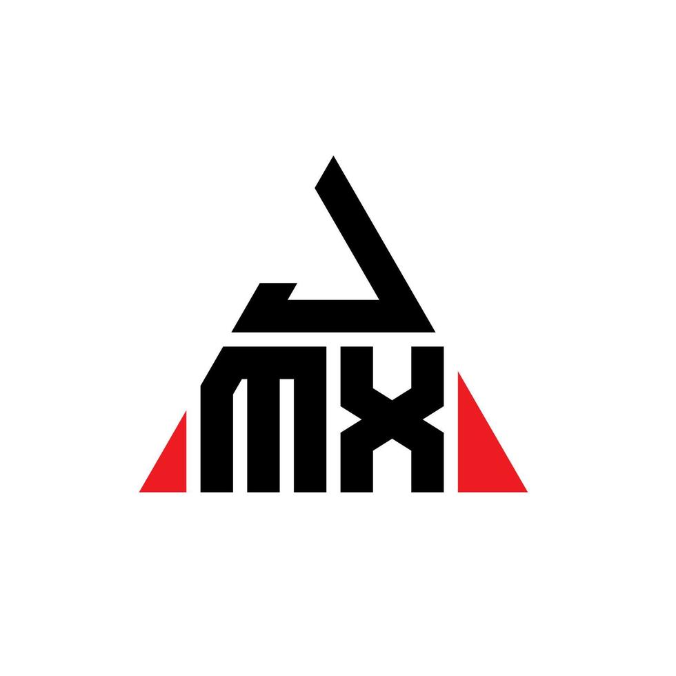 jmx triangel bokstavslogotypdesign med triangelform. jmx triangel logotyp design monogram. jmx triangel vektor logotyp mall med röd färg. jmx triangulär logotyp enkel, elegant och lyxig logotyp.