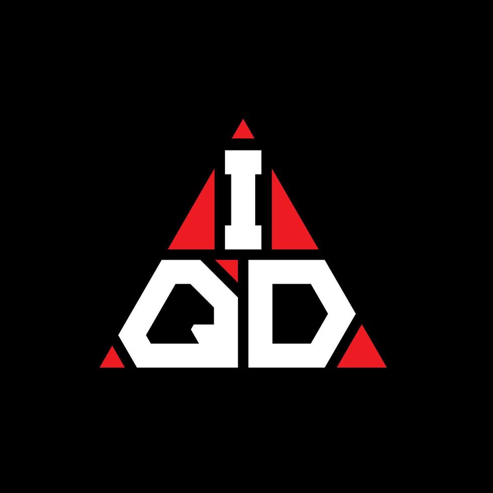 iqd triangel bokstavslogotypdesign med triangelform. iqd triangel logotyp design monogram. iqd triangel vektor logotyp mall med röd färg. iqd triangulär logotyp enkel, elegant och lyxig logotyp.