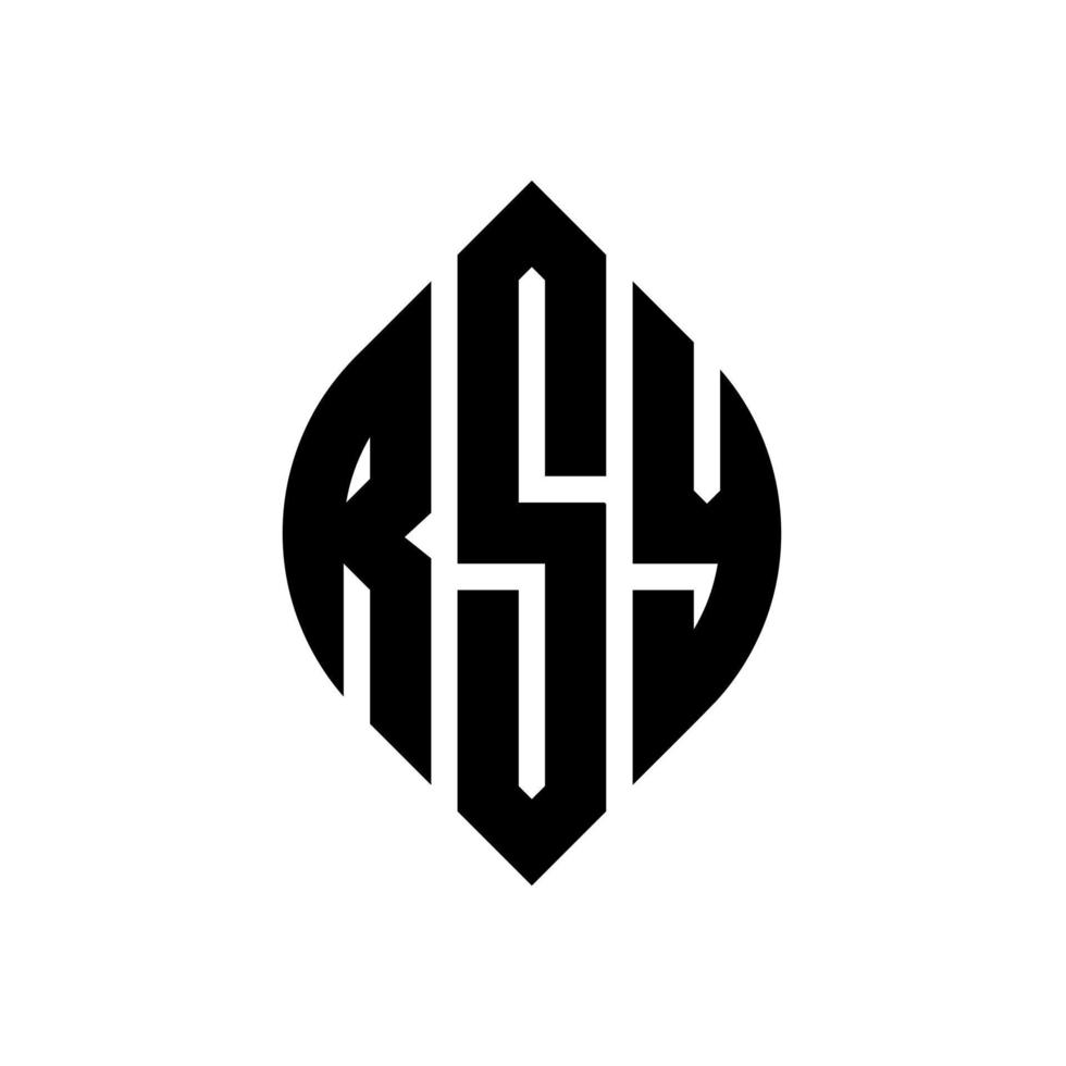 rsy-Kreis-Buchstaben-Logo-Design mit Kreis- und Ellipsenform. rsy Ellipsenbuchstaben mit typografischem Stil. Die drei Initialen bilden ein Kreislogo. rsy-Kreis-Emblem abstrakter Monogramm-Buchstaben-Markierungsvektor. vektor