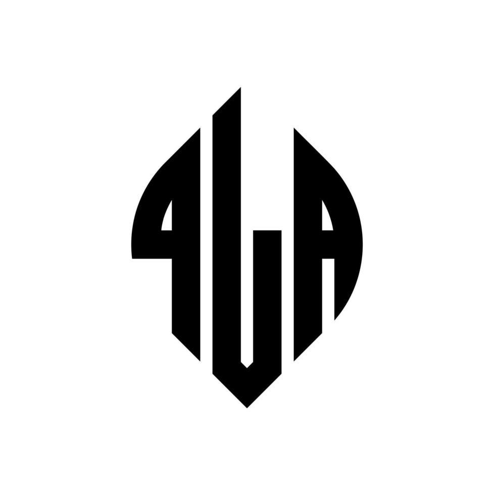 qla-Kreis-Buchstaben-Logo-Design mit Kreis- und Ellipsenform. qla ellipsenbuchstaben mit typografischem stil. Die drei Initialen bilden ein Kreislogo. QLA-Kreis-Emblem abstrakter Monogramm-Buchstaben-Markierungsvektor. vektor