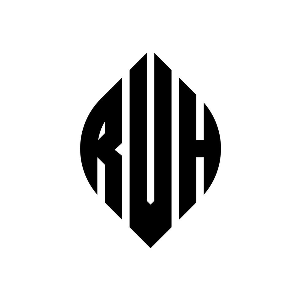 rvh cirkel bokstavslogotyp design med cirkel och ellipsform. rvh ellipsbokstäver med typografisk stil. de tre initialerna bildar en cirkellogotyp. rvh cirkel emblem abstrakt monogram bokstav märke vektor. vektor