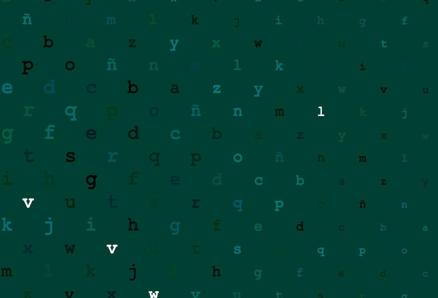dunkelblaue, grüne Vektortextur mit ABC-Zeichen. vektor
