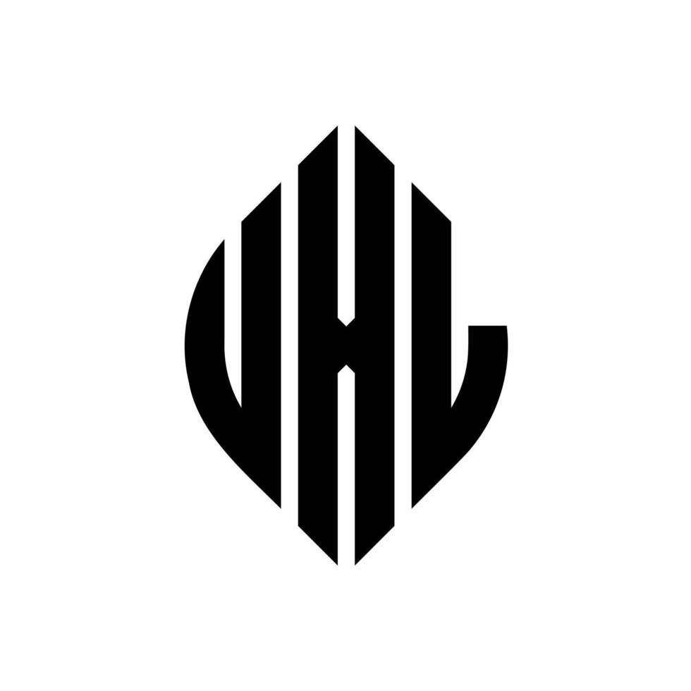 uxl-Kreisbuchstaben-Logo-Design mit Kreis- und Ellipsenform. uxl ellipsenbuchstaben mit typografischem stil. Die drei Initialen bilden ein Kreislogo. uxl-Kreis-Emblem abstrakter Monogramm-Buchstaben-Markierungsvektor. vektor