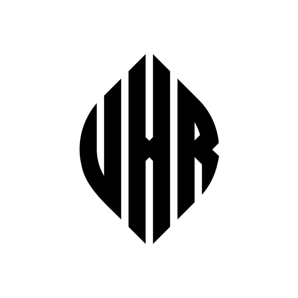 uxr-Kreisbuchstaben-Logo-Design mit Kreis- und Ellipsenform. uxr ellipsenbuchstaben mit typografischem stil. Die drei Initialen bilden ein Kreislogo. uxr-Kreis-Emblem abstrakter Monogramm-Buchstaben-Markierungsvektor. vektor