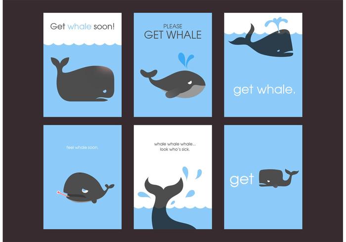 Få Whale Snart Kort Gratis Vector