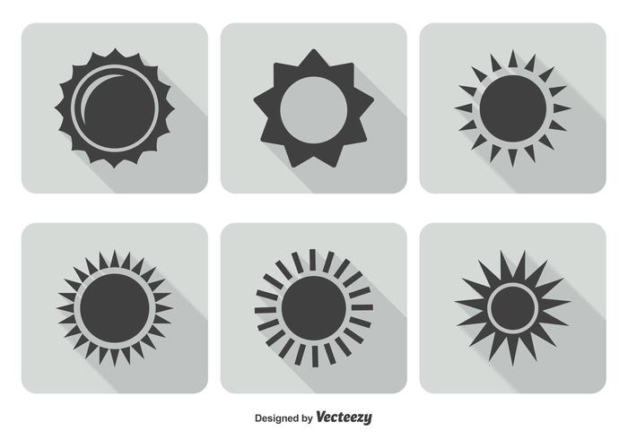 Trendige Sonne Icon Set vektor