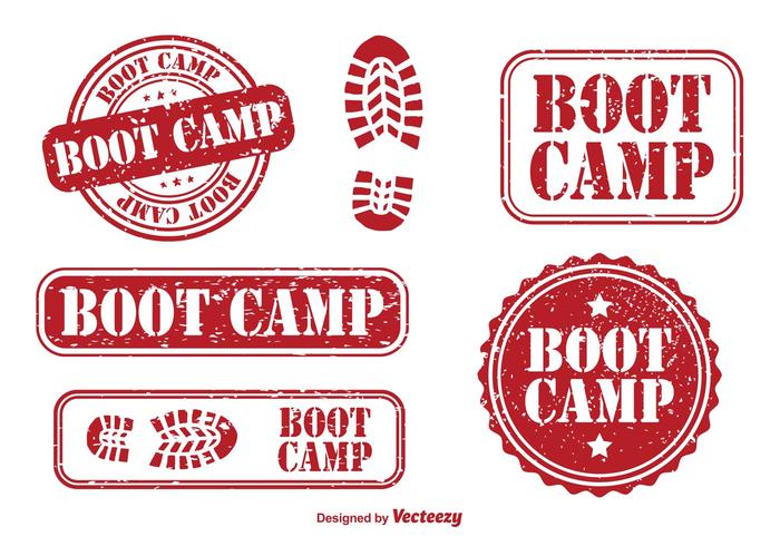 Boot Camp Gummi Frimärken vektor