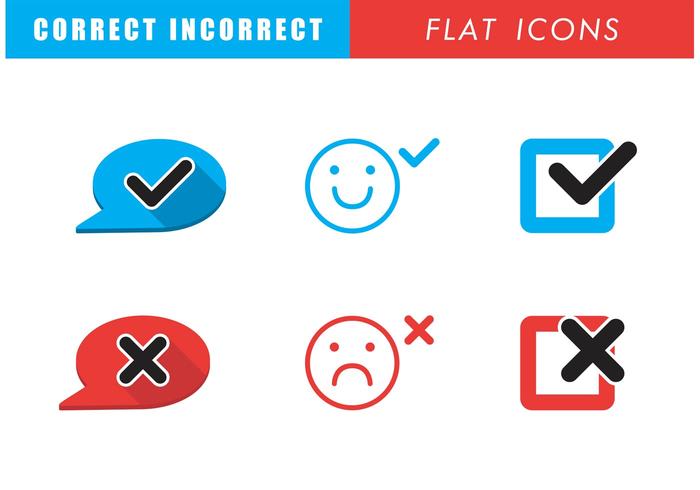 Korrigieren Sie falsche flache Icons vektor