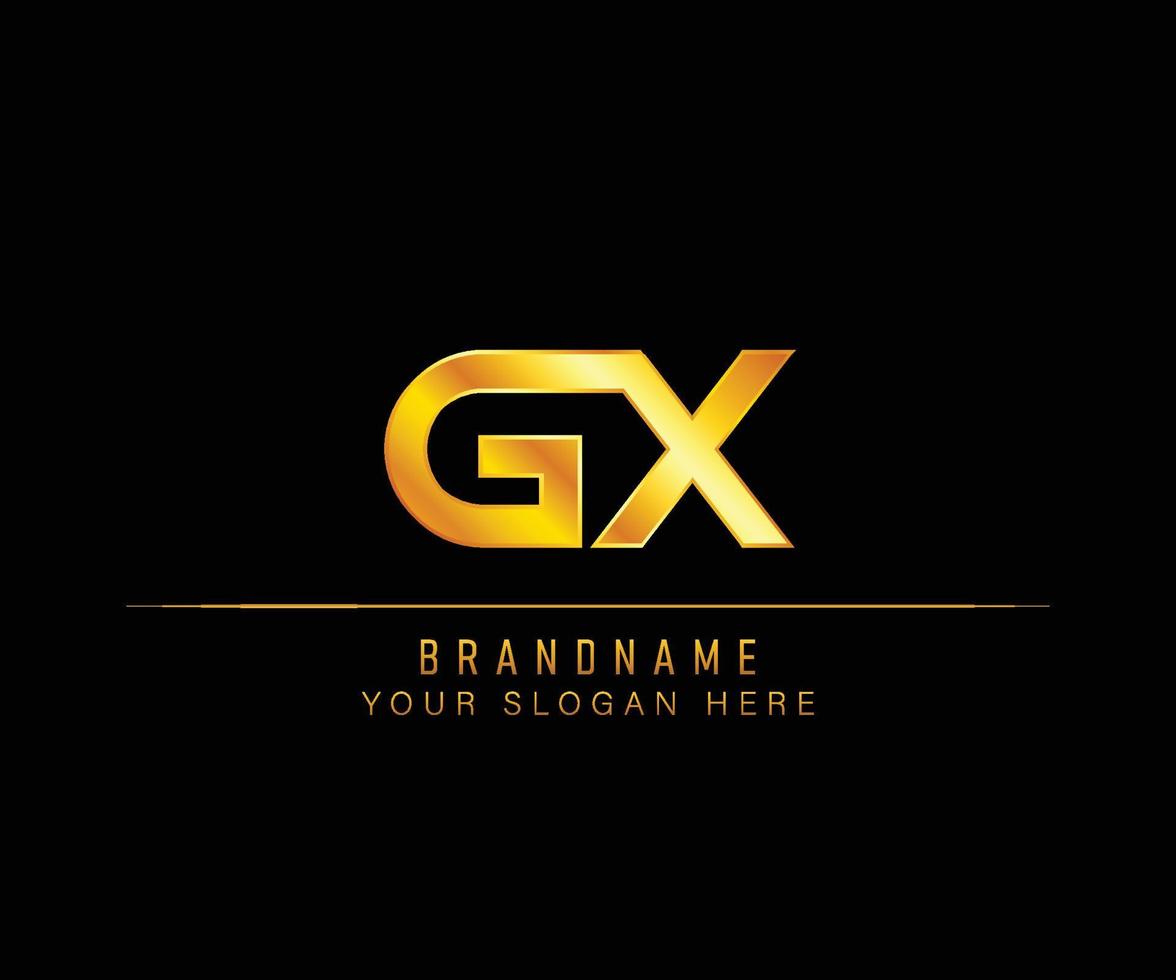 gx-Buchstaben-Gold-Logo-Vorlage. Luxus-Logo-Vorlage für Anfangsbuchstaben. vektor