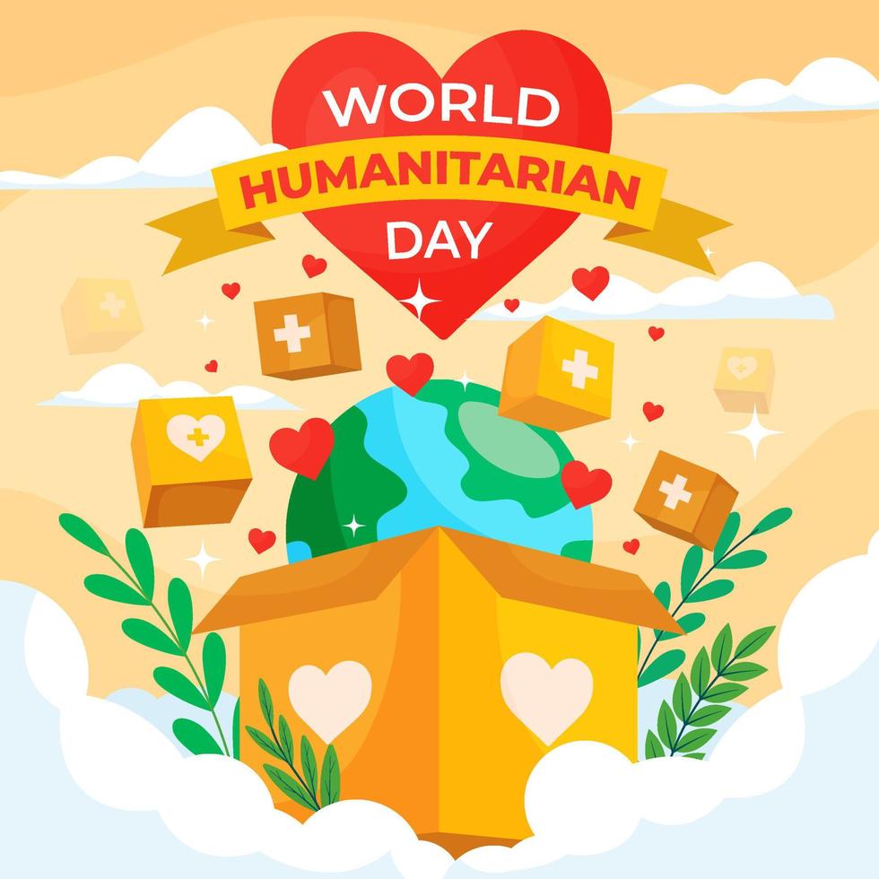 världens humanitära dag kärlekskoncept vektor