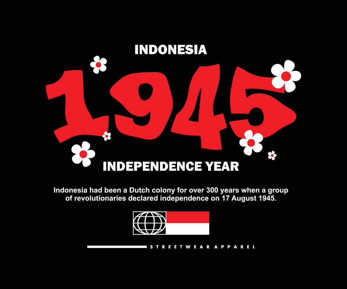 indonesia independence day t-shirt design och street wear vektor