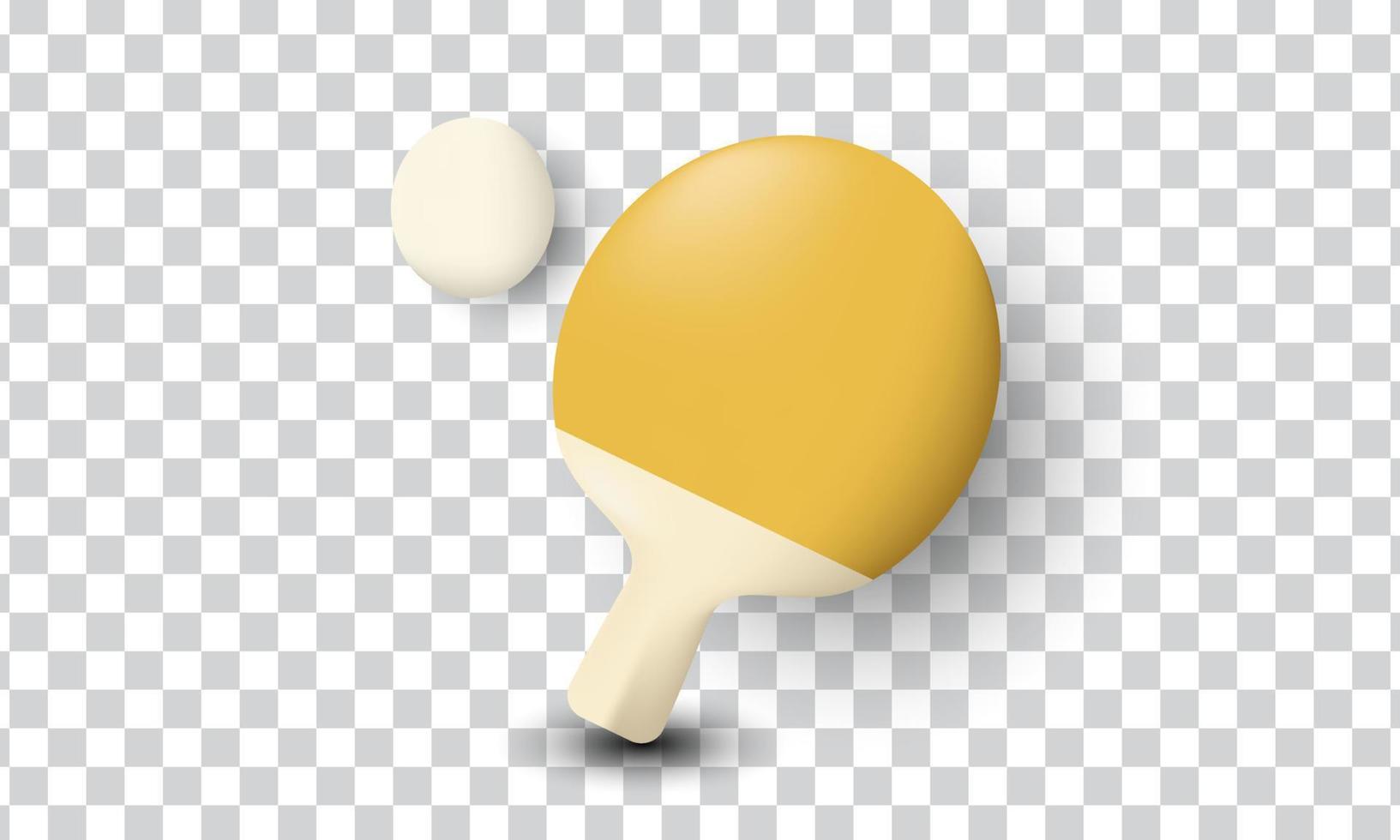 Einzigartiges gelbes 3D-Tischtennisschläger-Icon-Design isoliert auf vektor