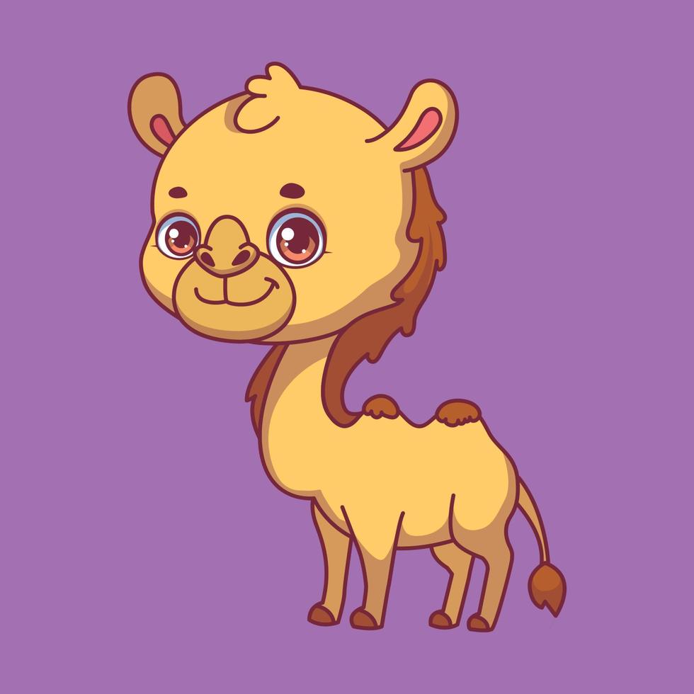 Illustration eines Cartoon-Kamels auf buntem Hintergrund vektor