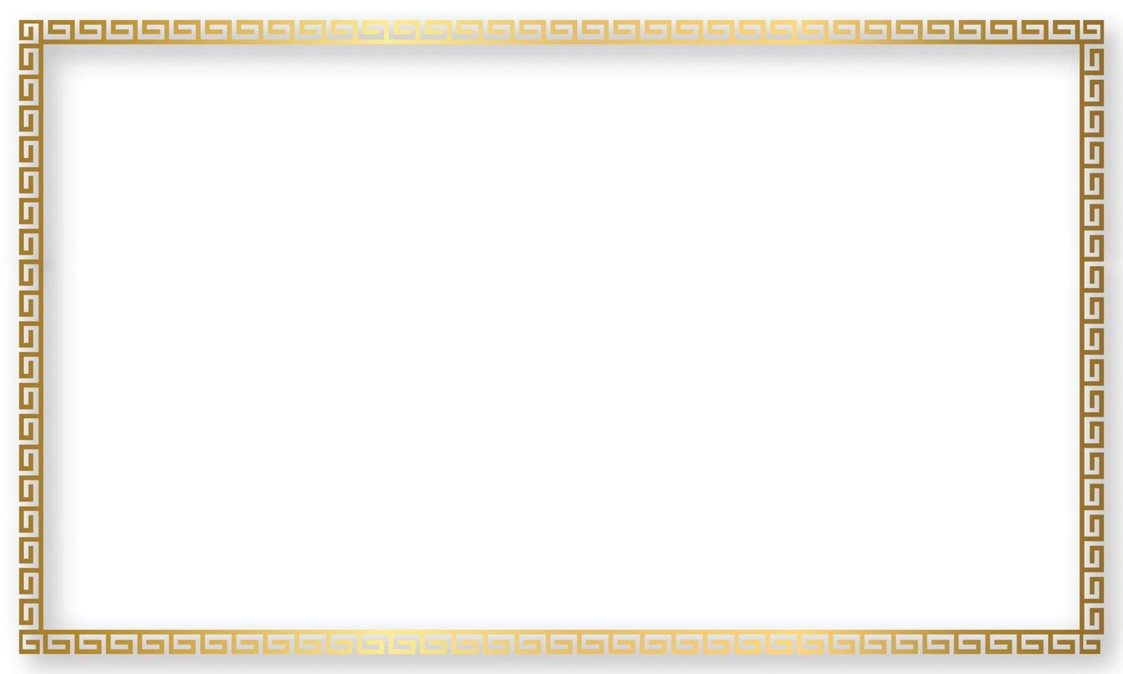 griechischer Goldrahmen. quadratischer Mäanderrand aus einem sich wiederholenden Motiv - griechisches Bund- oder Schlüsseldesign. Vektor-Illustration. vektor