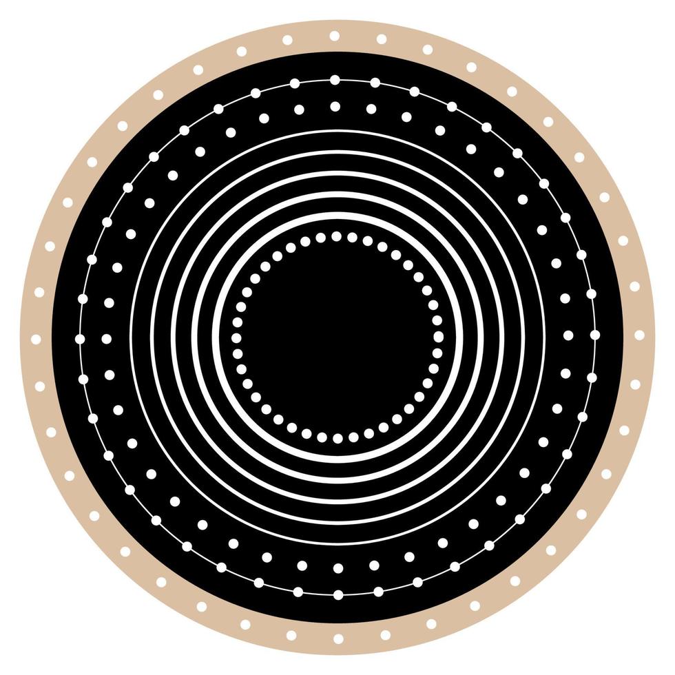 rund cirkel logotyp grafisk symbol. rund abstrakt minimalistisk formmönster för t-shirttryck, tapetdekoration, logotyp. vektor