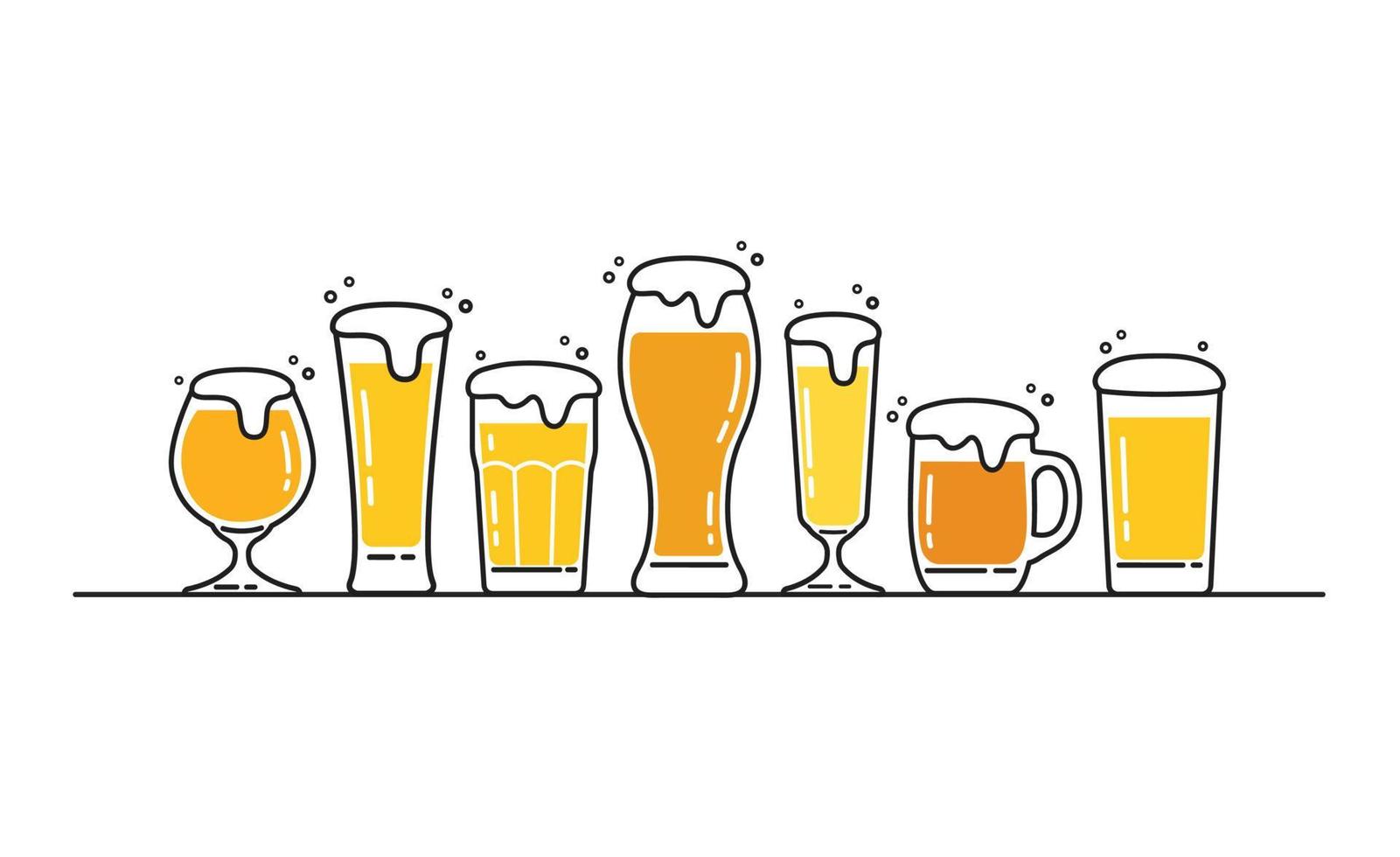 einfache bierglaswaren-vektorillustration vektor