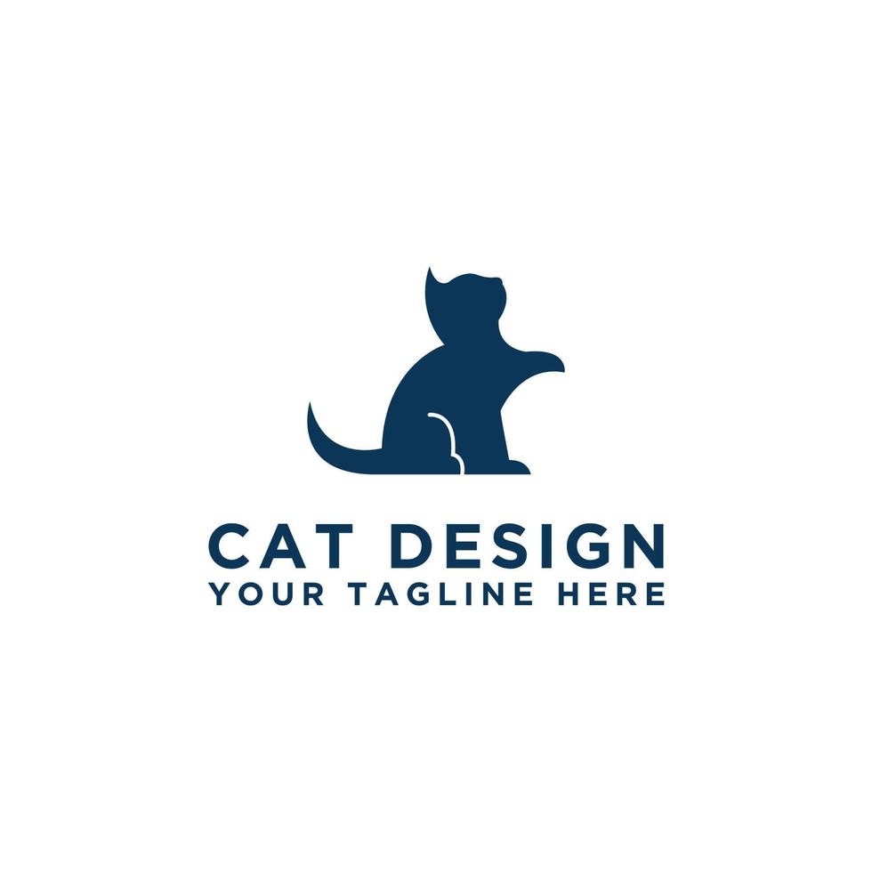 logotyp design ikon katt logotyp mall vektor. - vektor