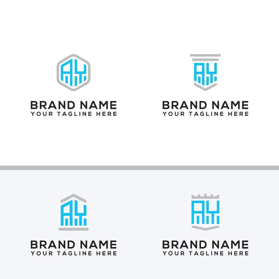 inspirerande logotypdesignset, för företag från de första bokstäverna i ay-logotypikonen. -vektorer vektor