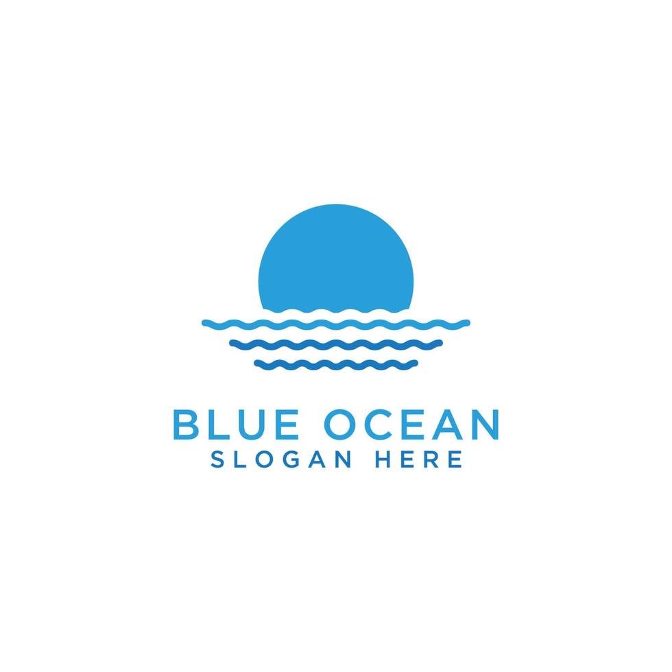 logotyp design av ocean wave ikoner, blått vatten - vektor