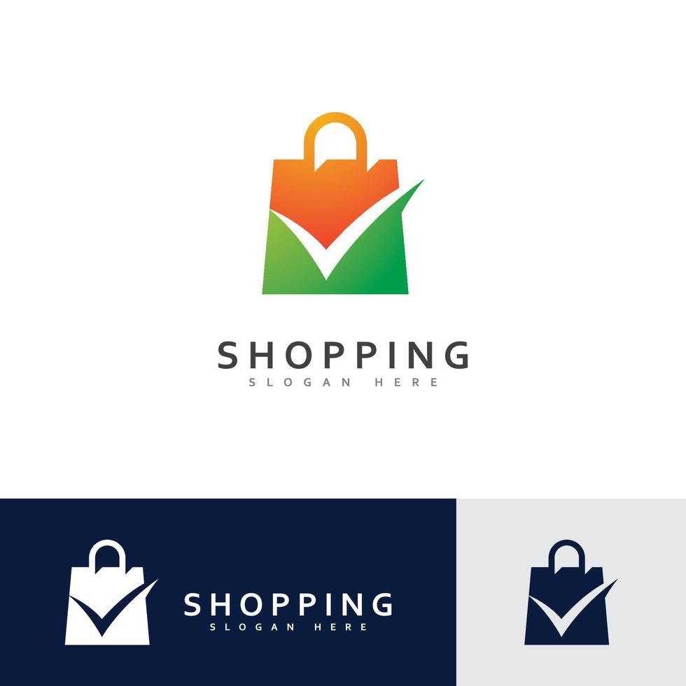 onlinebutikslogotypvektor, butikslogotypdesignmall, illustration, imple modern och ikonisk logotyp vektor