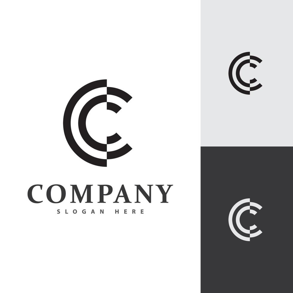 initial c logotyp vektor mall, abstrakt bokstav c logotyp varumärken, företagslogotyp, vektorillustration