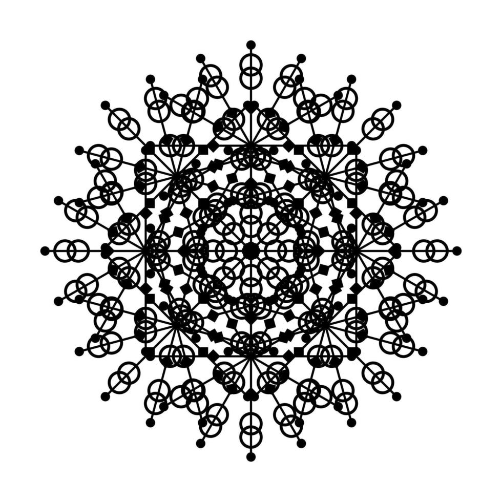 mandala rund cirkel spets symbolikon. abstrakt orientalisk mandala mall. yoga stil arabesque mönster elegant element ikon vektor