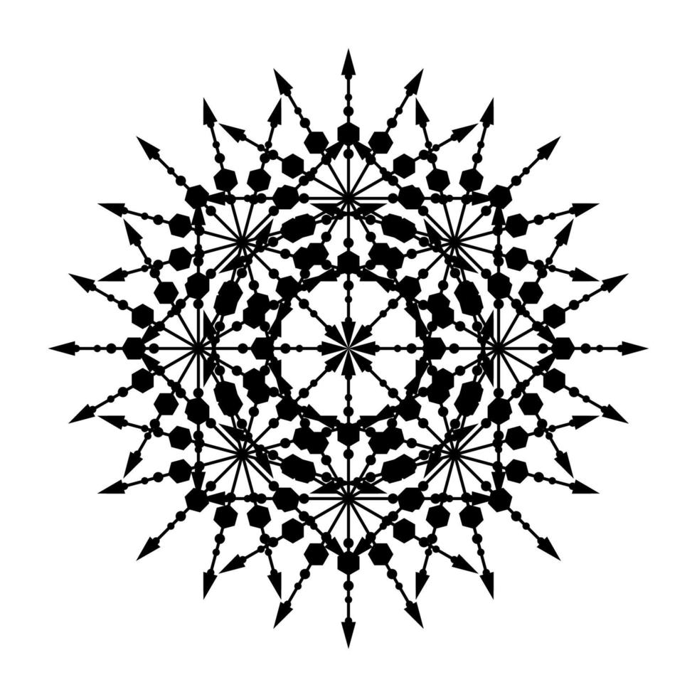 Mandala runder Kreis Spitze Symbol Symbol. abstrakte orientalische Mandala-Vorlage. Yoga-Stil Arabeskenmuster elegantes Elementsymbol vektor