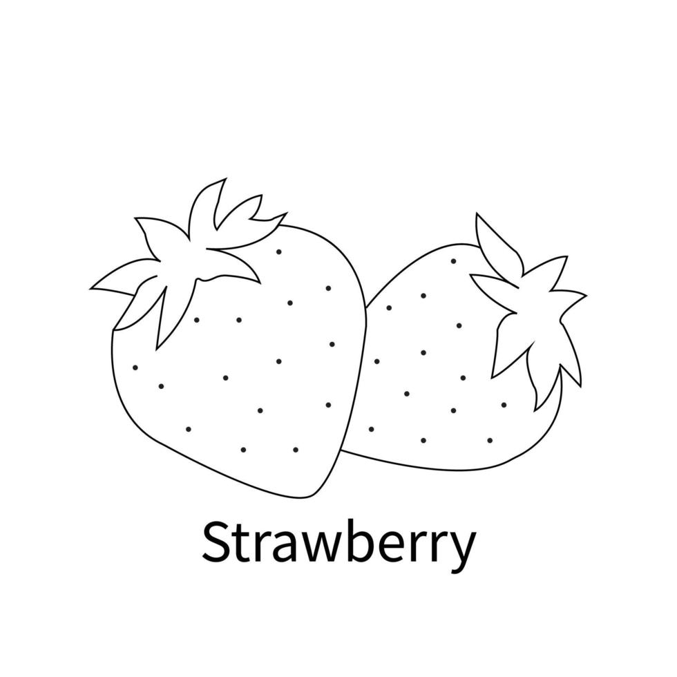 lätta frukter målarbok för barn och småbarn jordgubbar vektor
