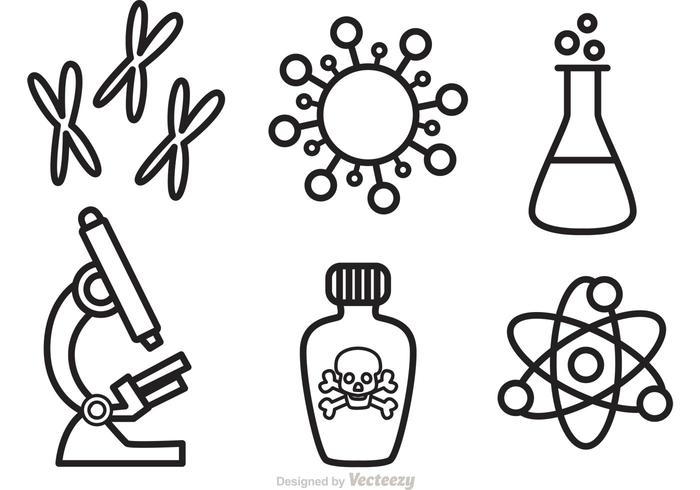 Vetenskap och forskning Vector ikoner