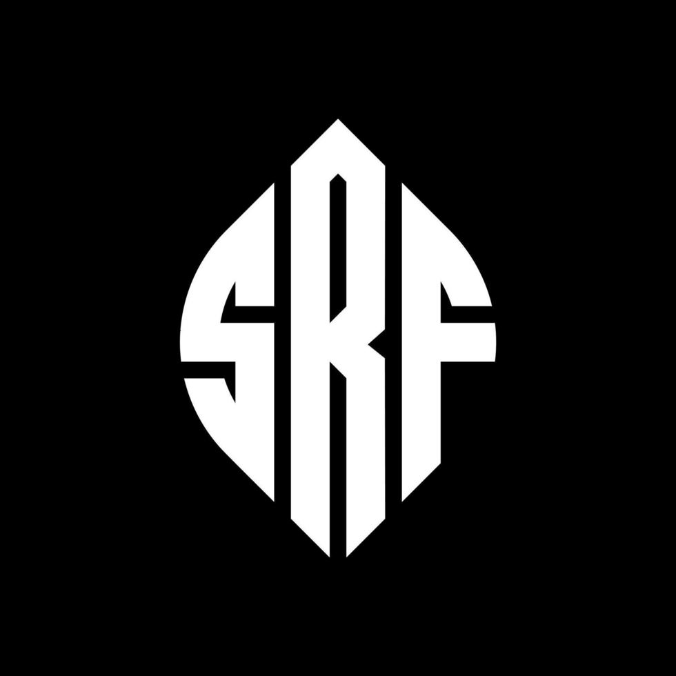 srf-Kreisbuchstaben-Logo-Design mit Kreis- und Ellipsenform. srf Ellipsenbuchstaben mit typografischem Stil. Die drei Initialen bilden ein Kreislogo. srf-Kreis-Emblem abstrakter Monogramm-Buchstaben-Markierungsvektor. vektor