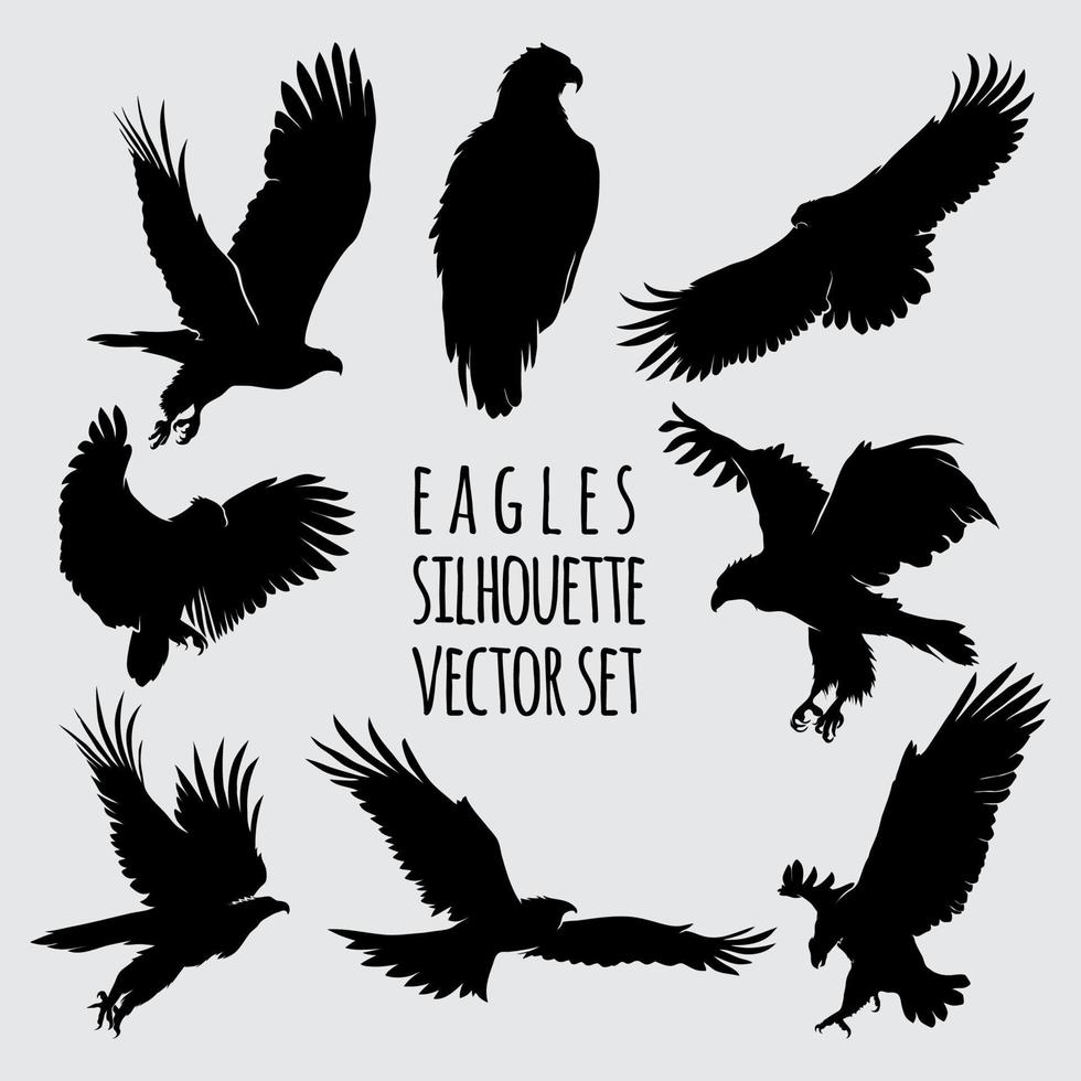 Adler-Silhouette-Vektor-Illustrationssatz vektor