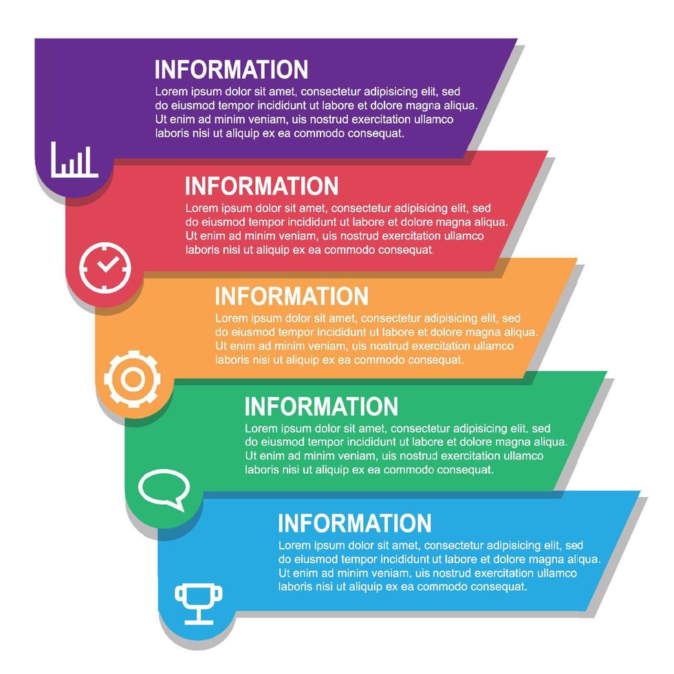 Mehrfarbiger geometrischer Business-Infografik-Hintergrund. buntes Abzeichen-Banner mit Symbol. abstrakte Informationsdarstellung. Vektor-Illustration. vektor