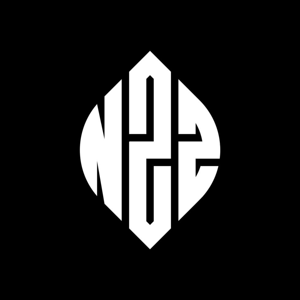 nzz-Kreisbuchstaben-Logo-Design mit Kreis- und Ellipsenform. nzz Ellipsenbuchstaben mit typografischem Stil. Die drei Initialen bilden ein Kreislogo. nzz-Kreis-Emblem abstrakter Monogramm-Buchstaben-Markierungsvektor. vektor