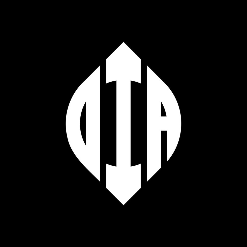 Oia Circle Letter Logo Design mit Kreis- und Ellipsenform. oia Ellipsenbuchstaben mit typografischem Stil. Die drei Initialen bilden ein Kreislogo. Oia-Kreis-Emblem abstrakter Monogramm-Buchstaben-Markenvektor. vektor