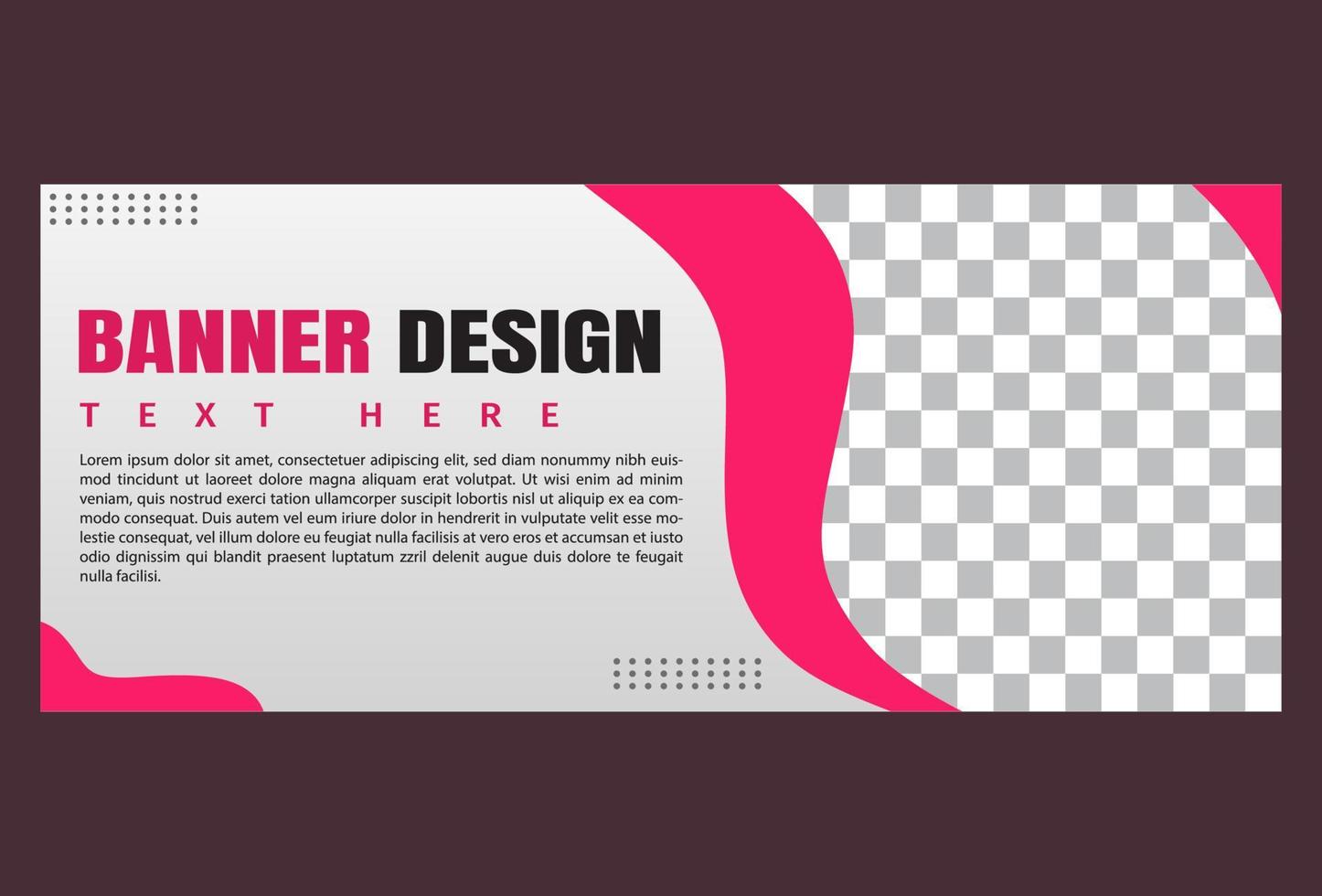 horisontell banner malldesign i rosa och vitt för företag, företag och marknadsföring. vektor