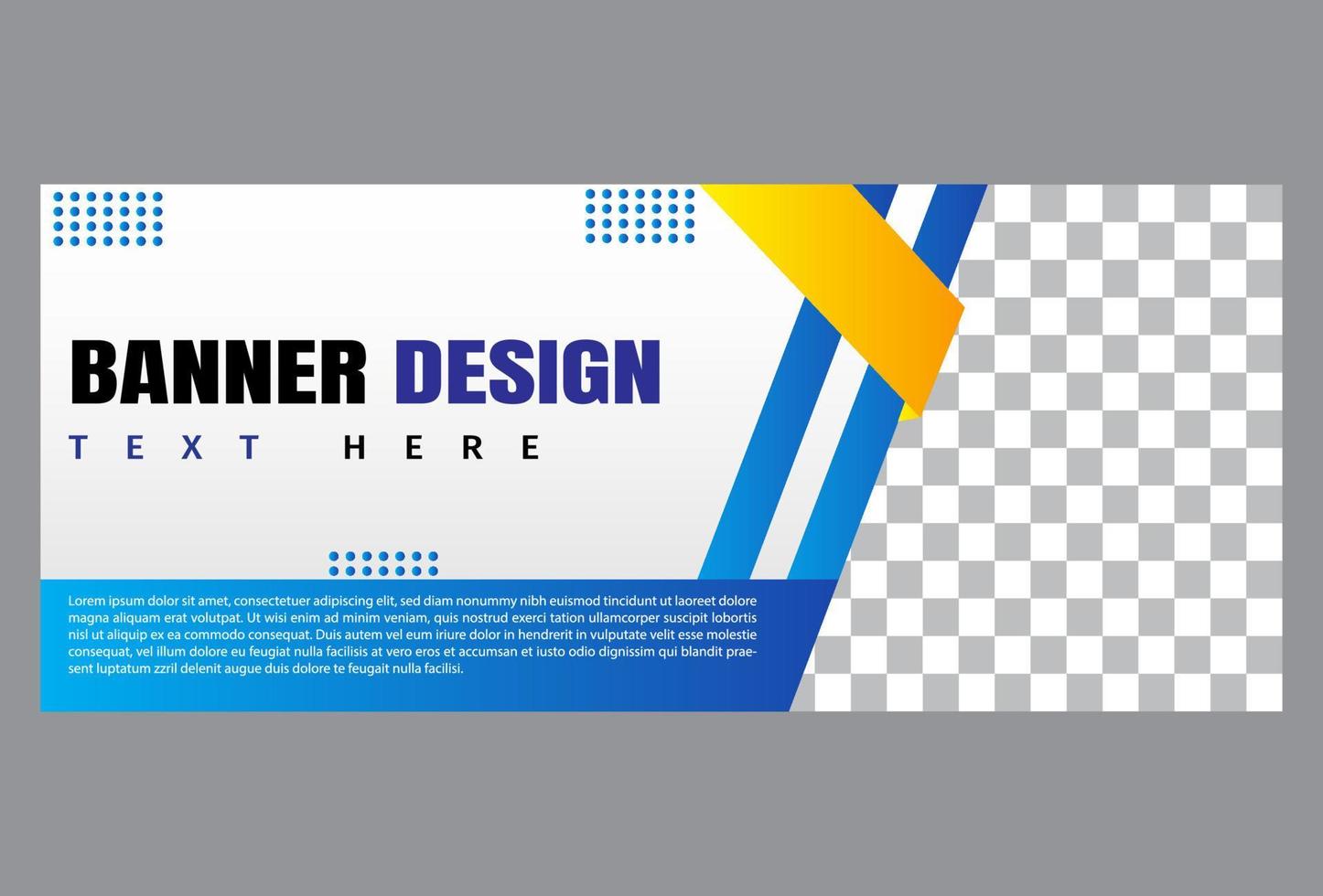 horisontell banner malldesign i blå färg för företag, företag och marknadsföring. vektor
