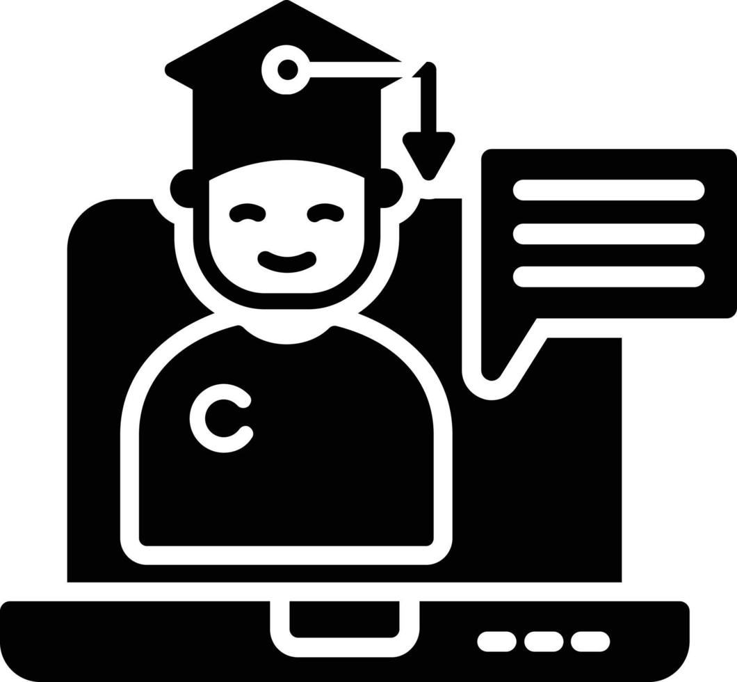 Glyphen-Symbol für Online-Training vektor