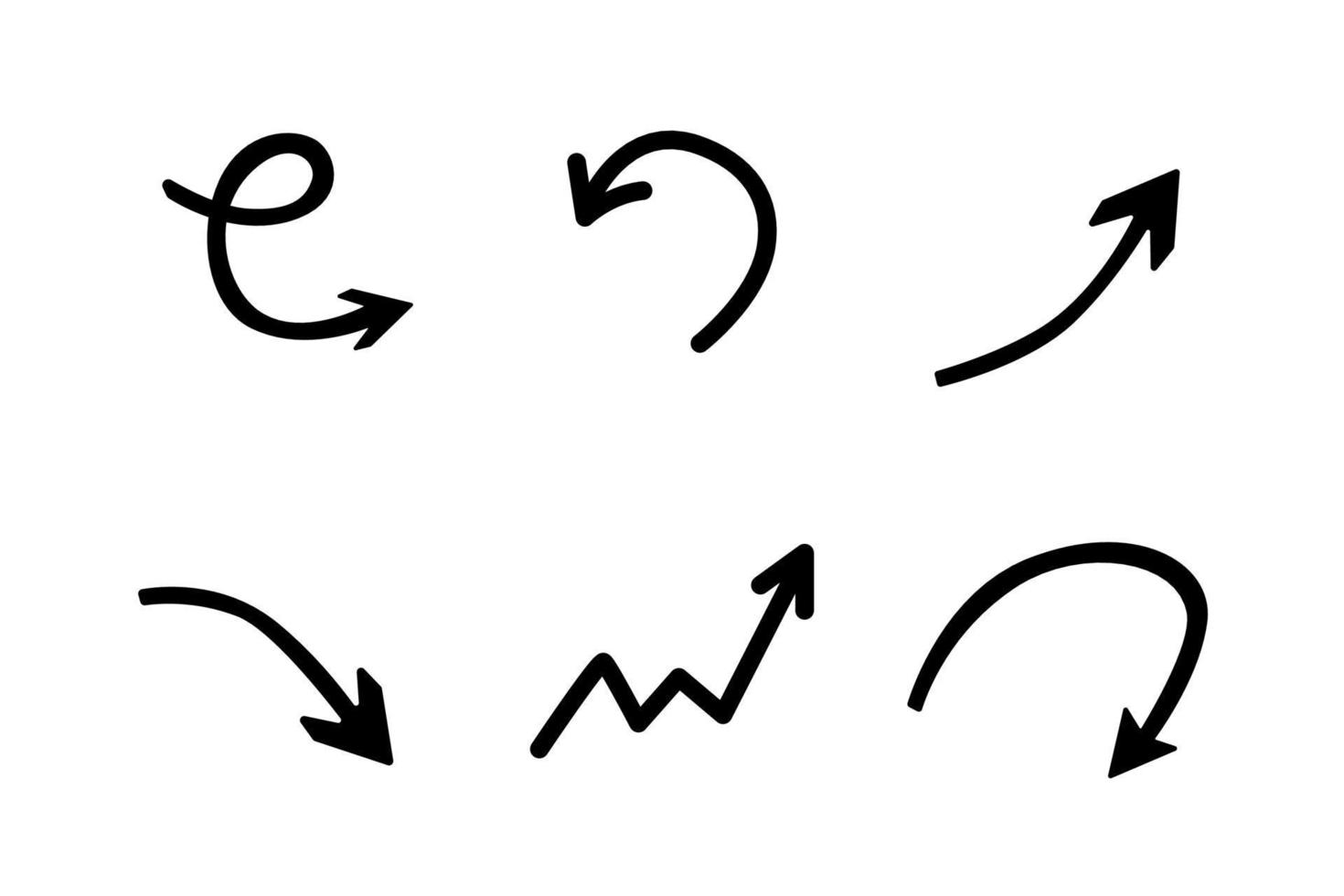 handgezeichnete pfeile gesetzt. kreativer abstrakter Hintergrund. Vektor-Illustration vektor