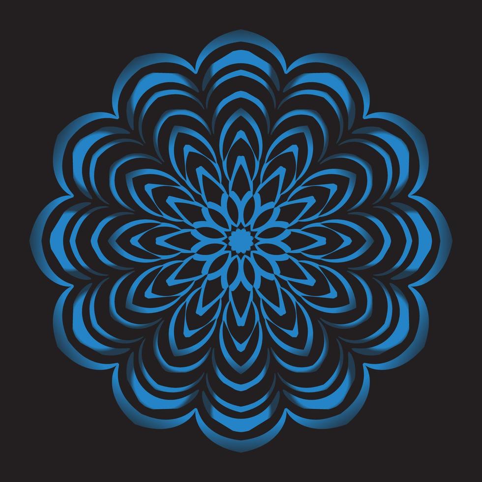 Mandala-Ornament-Umrissgekritzel von Hand gezeichnete Illustration. Vektor-Henna-Tattoo-Stil, kann für Textilien, Malbücher, Handyhüllendruck, Grußkarten verwendet werden vektor