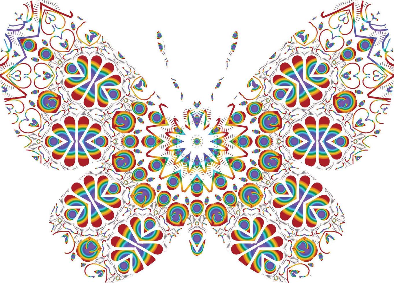 butterfly mandala ornament handritad vektor kan användas för textil telefonfodral tryck gratulationskort etc