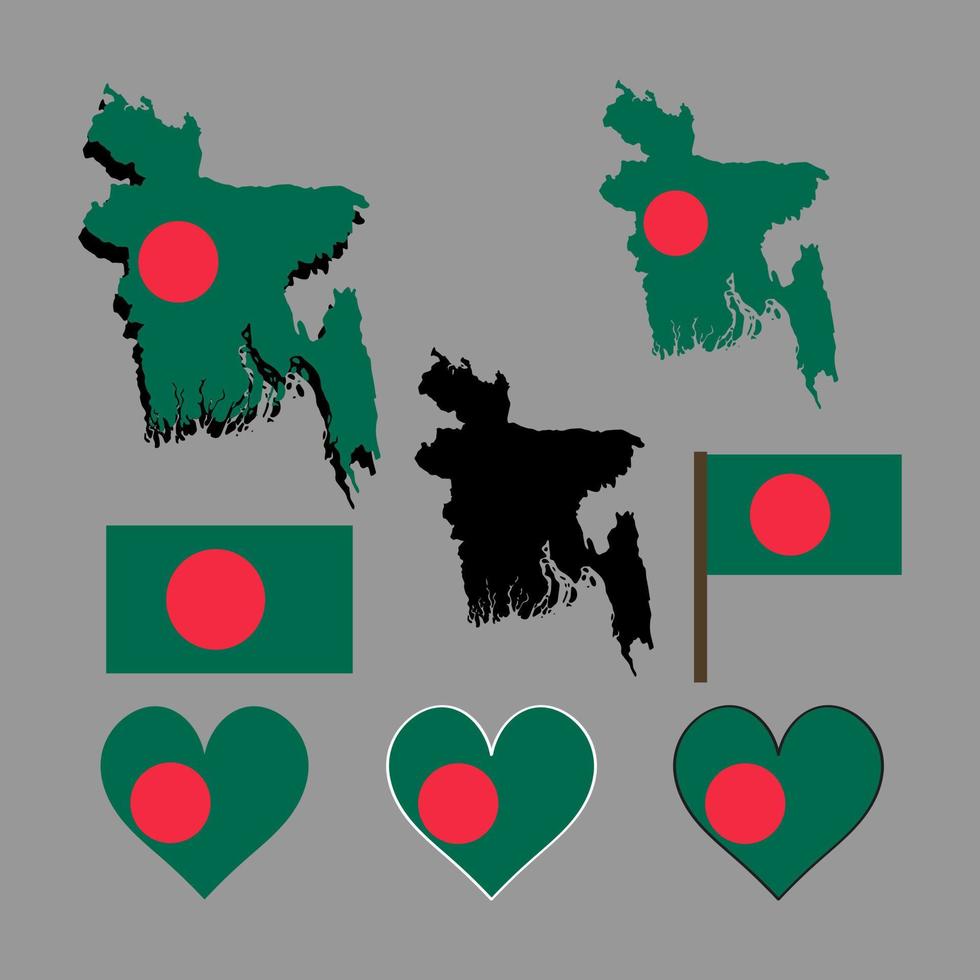 bangladesh. karta och flagga i bangladesh. vektor illustration.