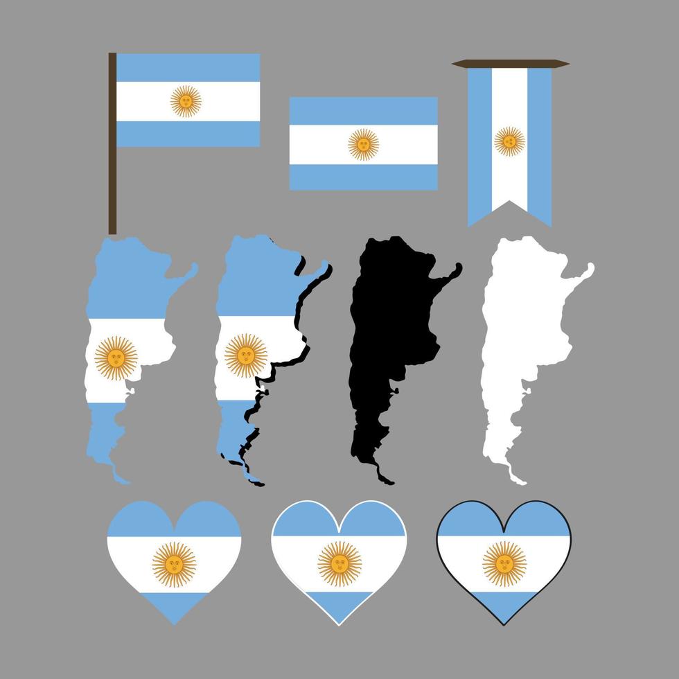 Argentinien. Argentinien Karte und Flagge. Vektor-Illustration. vektor