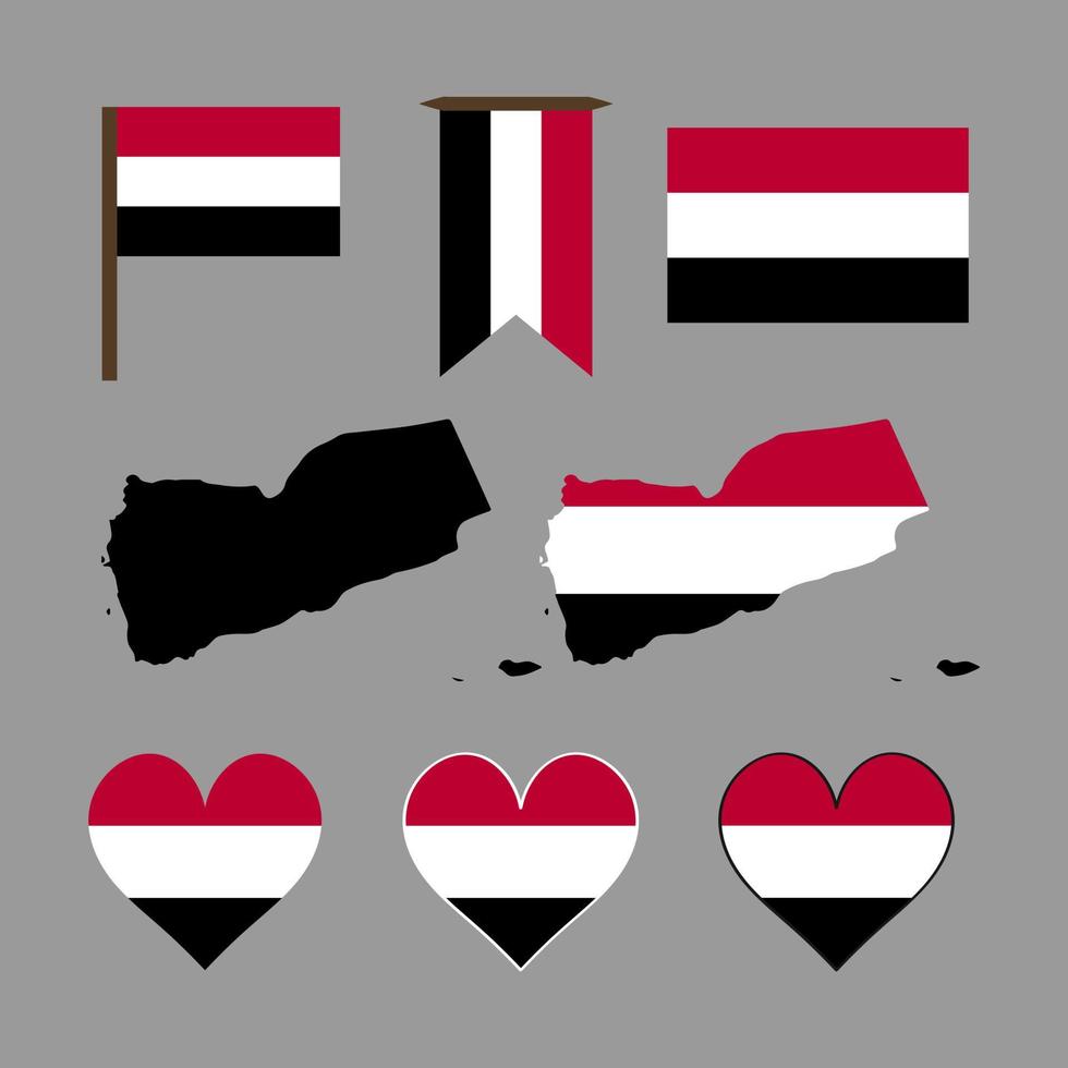 Jemen. Karte und Flagge des Jemen. Vektor-Illustration. vektor