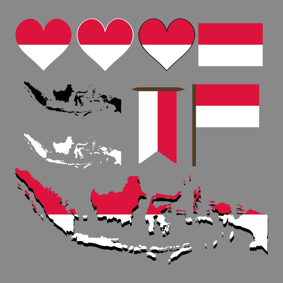 Indonesien. Karte und Flagge von Indonesien. Vektor-Illustration. vektor