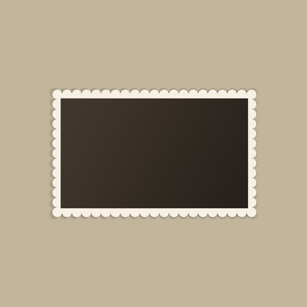 tom svart fotoram med skuggor för lager vektor