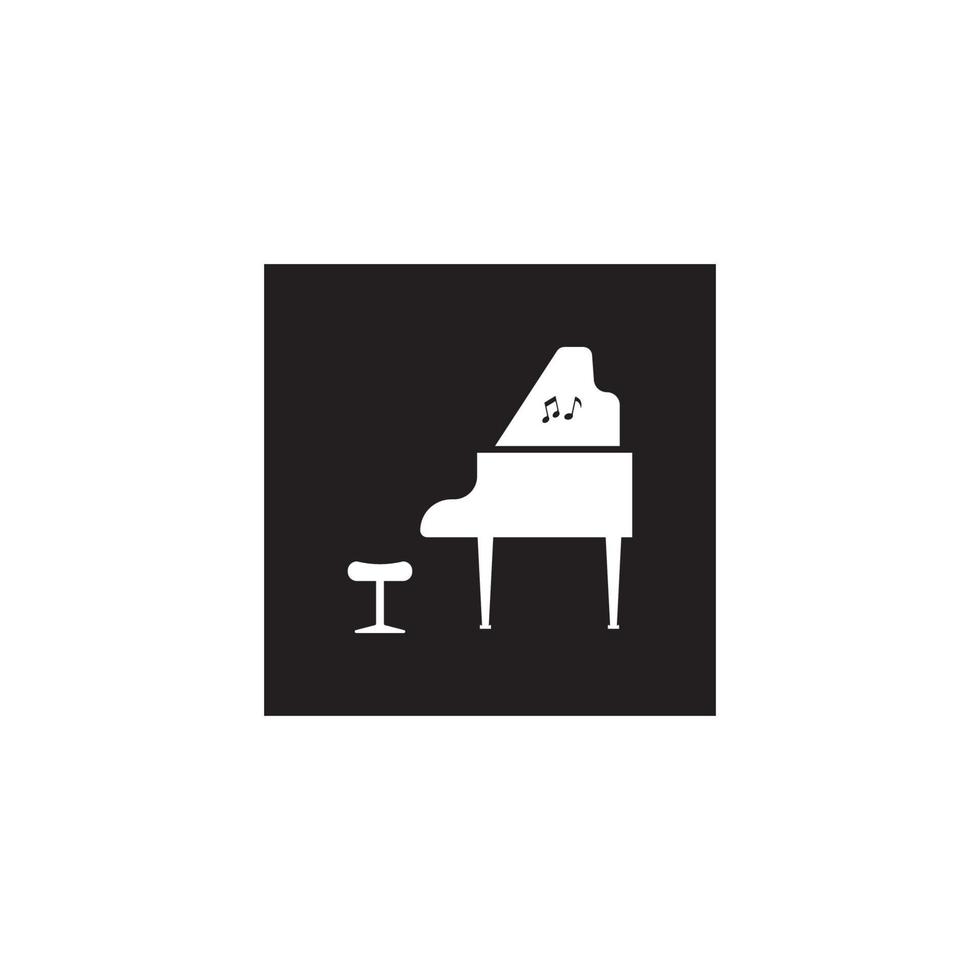 piano logotyp vektor illustration formgivningsmall