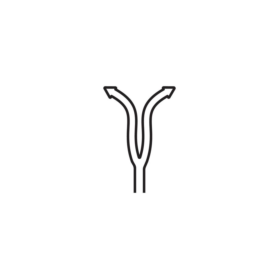 gaffel i vägen logotyp vektor illustration formgivningsmall.
