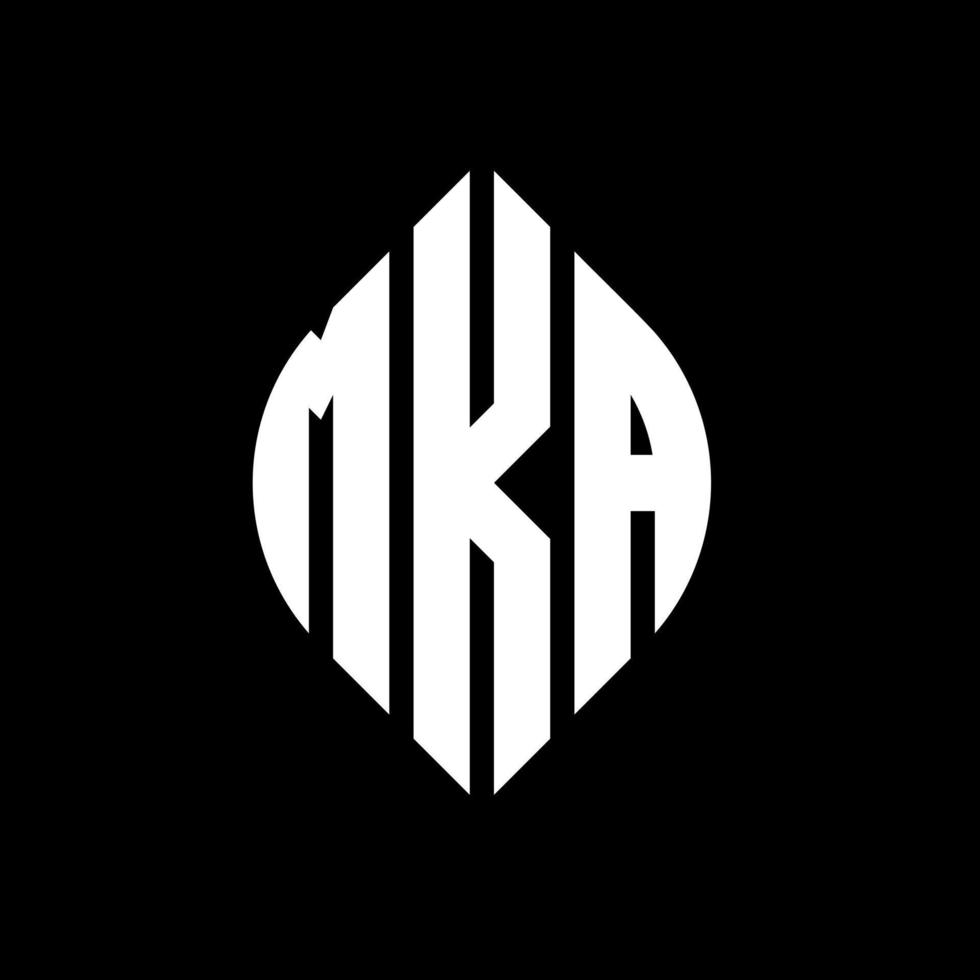 mka-Kreis-Buchstaben-Logo-Design mit Kreis- und Ellipsenform. mka Ellipsenbuchstaben mit typografischem Stil. Die drei Initialen bilden ein Kreislogo. MKA-Kreis-Emblem abstrakter Monogramm-Buchstaben-Markierungsvektor. vektor