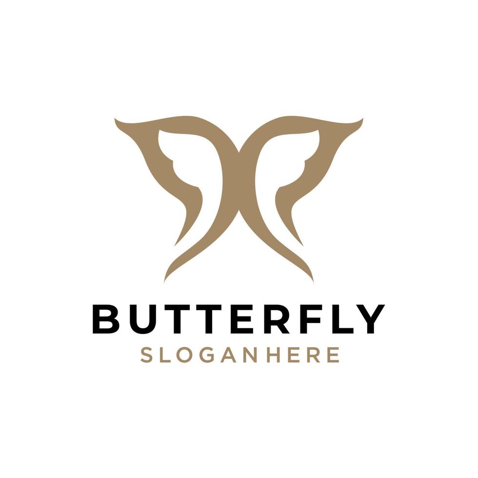 abstraktes Schmetterlings-Insekten-Logo-Design. Vektorelementillustration vektor
